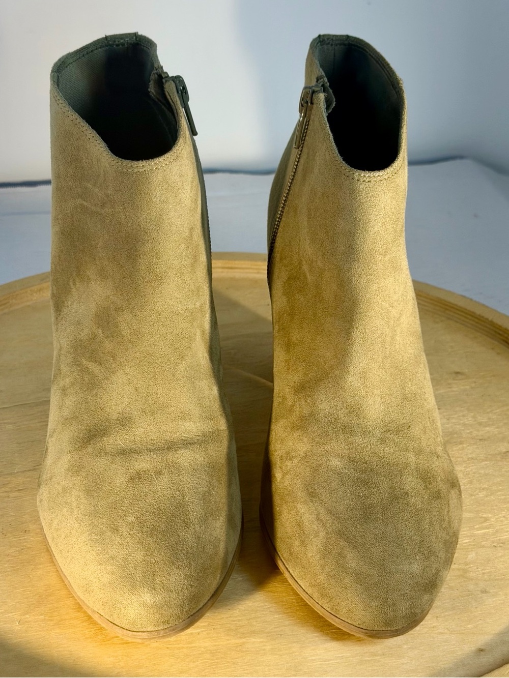 Old Navy Olive Green Faux Suede Ankle Boots